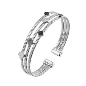 Bracciale Rebecca rigido in argento con polvere di diamanti SJIBMA04