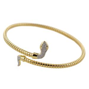 Bracciale Rebecca rigido in argento Serpente con polvere di diamanti SJLBCO72