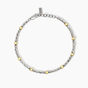 Bracciale da uomo regolabile con elementi placcati oro California 534003 - gallery