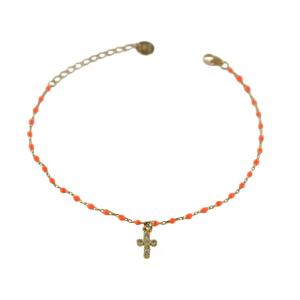 Bracciale religioso Agios colorato con croce strass