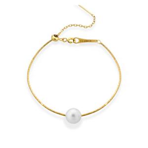 Bracciale rigido in Argento giallo con perla di acqua dolce 8.00-8.50 mm - gallery