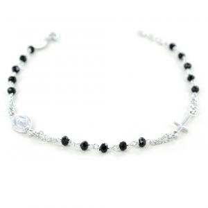 Bracciale Rosario in Argento e Onice nera - gallery