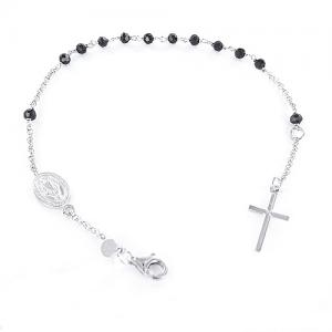 Bracciale Rosario in Argento e Onice nera - gallery