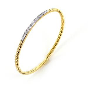 Bracciale semirigido in oro e diamanti a fascia tubo gas