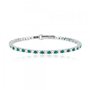 Bracciale Small Donna Mabina tennis in argento con smeraldi sintetici e zirconi 533458-17