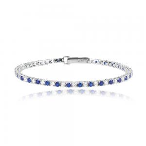 Bracciale Small Donna Mabina tennis in argento con zaffiri sintetici e zirconi 533456-17 - gallery