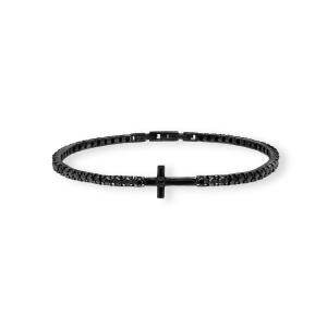 Bracciale tennis 2Jewels Uomo acciaio PVD e zirconi neri 232209 - gallery