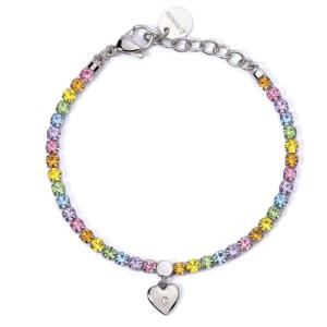 Bracciale Tennis arcobaleno 2Jewels charm Cuore 232392 - gallery