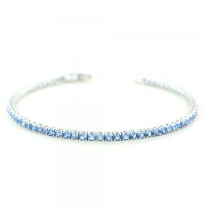 Bracciale Tennis da Uomo in argento con zirconi Azzurri - gallery