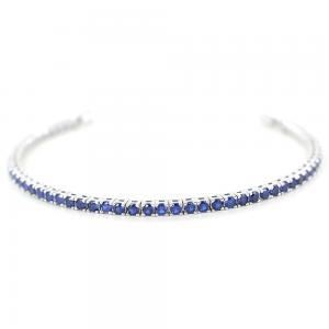 Bracciale Tennis da Uomo in argento con zirconi blu - gallery