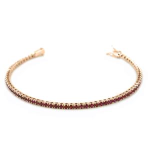 Bracciale Tennis di Rubini in oro rosa - gallery