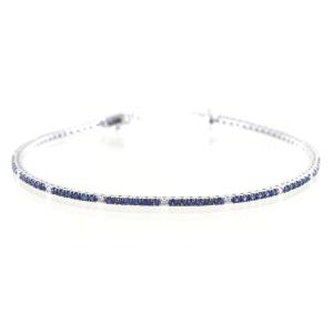 BRACCIALE TENNIS INTER DIAMANTI NERI NATURALI CT. 3.96 E ZAFFIRI