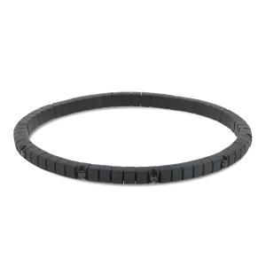 Bracciale Tennis elastico da uomo in Titanio nero e diamanti neri - gallery