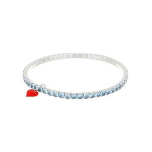 Bracciale Tennis elastico Gummie Azzurro Cuori Milano collezione Maggiolina 
