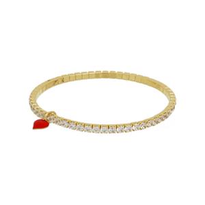 Bracciale Tennis elastico Gummie Crystal Cuori Milano collezione Maggiolina 
