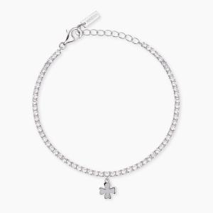 Bracciale tennis in argento con ciondolo quadrifoglioLUCKY WOMAN 534160 - gallery
