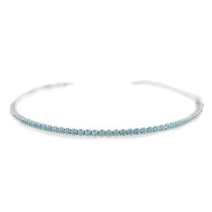 Bracciale Tennis in argento con zirconi acquamarina azzurro - gallery