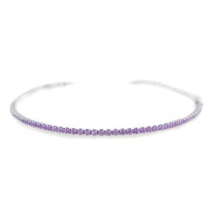 Bracciale Tennis in argento con zirconi ametista viola