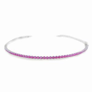 Bracciale Tennis in argento con zirconi fucsia