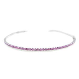 Bracciale Tennis in argento con zirconi rosa - gallery