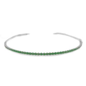 Bracciale Tennis in argento con zirconi verde smeraldo - gallery