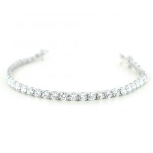 Bracciale tennis in argento e zirconi bianchi 16 cm - LARGE 4 mm