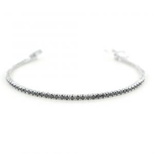 Bracciale tennis in argento e zirconi neri 18 cm - 2.50 mm