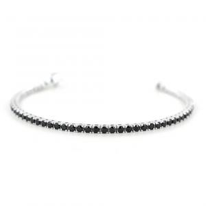 Bracciale tennis in argento e zirconi neri 18 cm - 2.70 mm