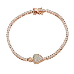 Bracciale Tennis in argento rose e Zirconi Cuori Milano Cuore Sacro Cosmic Love - gallery