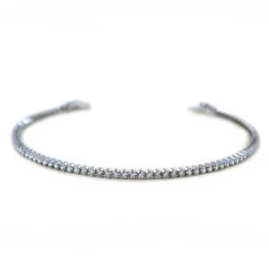 Bracciale Tennis in oro con zirconi - modello sottile 2 mm - gallery