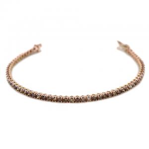 Bracciale Tennis in oro rosa con Diamanti Brown 4 carati - gallery