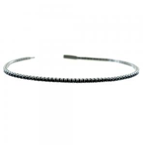 Bracciale tennis Zancan da uomo in argento e pietre nere ESB 075 - gallery