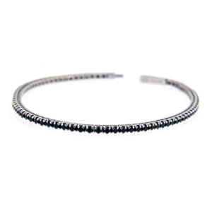 Bracciale tennis Zancan da uomo in argento spinelli neri ESB 079-19