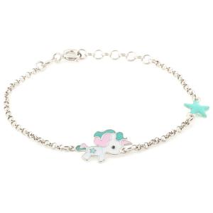 Bracciale Unicorno da bambina in argento e smalti 