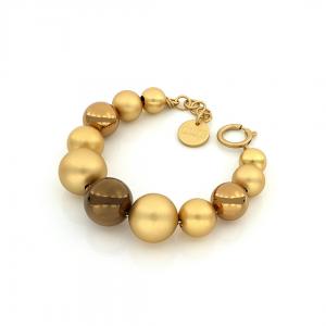 Bracciale Unoaerre in bronzo Giallo con sfere Choccolate Bronze - gallery