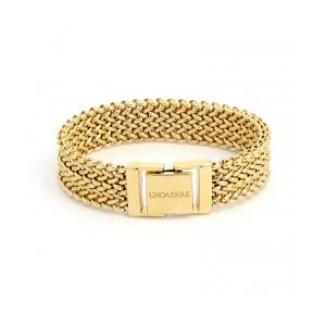 Bracciale Unoaerre in bronzo Giallo Rigido con tessuto Chicco di riso