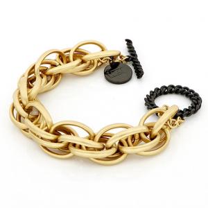 Bracciale Unoaerre in bronzo giallo satin e chiusura nera - gallery