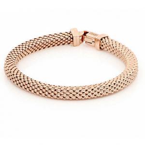 Bracciale Unoaerre in bronzo oro rosa maglia milanese morbida