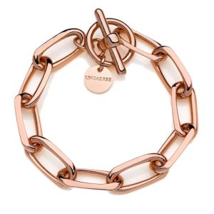 Bracciale Unoaerre in bronzo rosa con catena forzatina