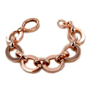 Bracciale Unoaerre in bronzo rosa con catena  - gallery