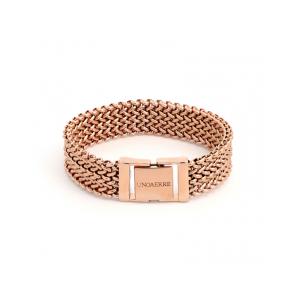 Bracciale Unoaerre in bronzo Rosa Rigido con tessuto Chicco di riso - gallery