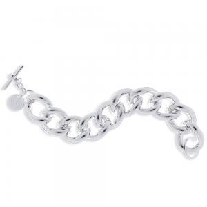 Bracciale Unoaerre in ottone silver catena groumette spessa - gallery