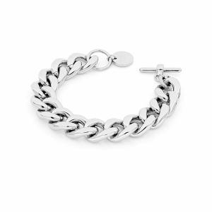 Bracciale Unoaerre in ottone silver catena groumette spessa