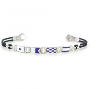 Bracciale Uomo Arcadia argento e smalti - Bracciale corda Nautica