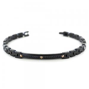 Bracciale Zancan da uomo acciaio pvd nero con spinelli neri EHB193  - gallery