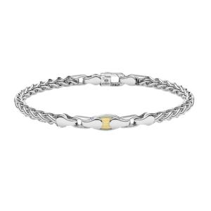 Bracciale Zancan da uomo in argento e oro giallo ESB 394G - gallery