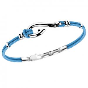 Bracciale Zancan da uomo con amo in argento e corda nautica EXB 767-AZ