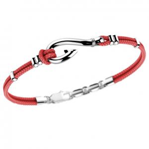 Bracciale Zancan da uomo con amo in argento e corda nautica EXB 767-RO