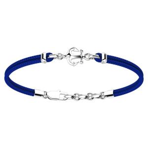 Bracciale Zancan da uomo con ancora in argento e corda nautica blu