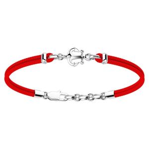 Bracciale Zancan da uomo con ancora in argento e corda nautica rossa - gallery